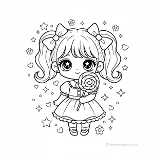 Coloriage Kawaii Filles Chibi #29