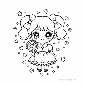 Coloriage Kawaii Filles Chibi #27