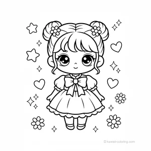 Coloriage Kawaii Filles Chibi #25
