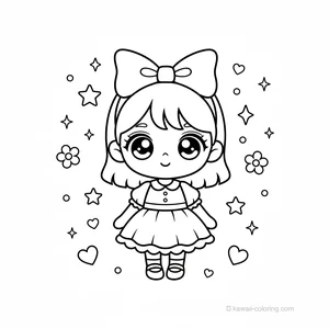 Coloriage Kawaii Filles Chibi #21