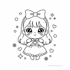Coloriage Kawaii Filles Chibi #22