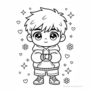 Coloriage Kawaii Garçons Chibi #23