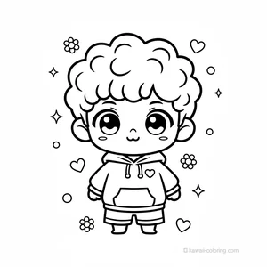 Coloriage Kawaii Garçons Chibi #22