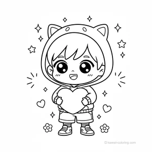 Coloriage Kawaii Garçons Chibi #30
