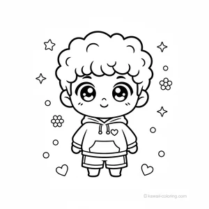 Coloriage Kawaii Garçons Chibi #24