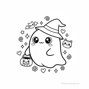 Coloriage Kawaii Halloween Kawaii #8