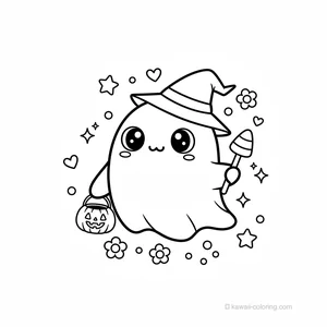 Coloriage Kawaii Halloween Kawaii #11