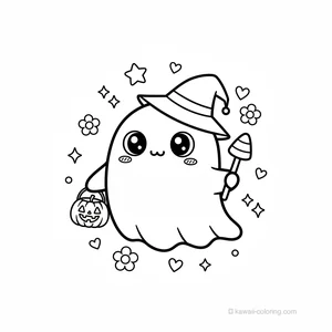 Coloriage Kawaii Halloween Kawaii #13
