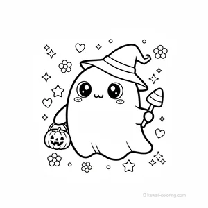 Coloriage Kawaii Halloween Kawaii #15