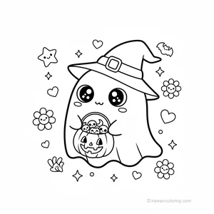 Coloriage Kawaii Halloween Kawaii #18