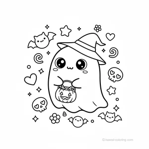 Coloriage Kawaii Halloween Kawaii #7