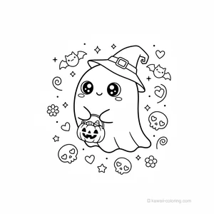 Coloriage Kawaii Halloween Kawaii #10