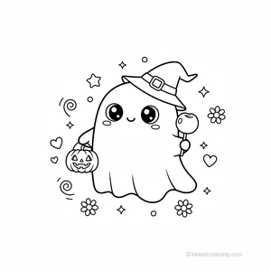 Coloriage Kawaii Halloween Kawaii #14