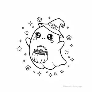 Coloriage Kawaii Halloween Kawaii #16