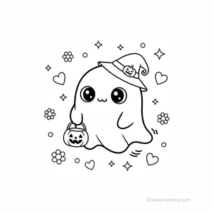 Coloriage Kawaii Halloween Kawaii #5