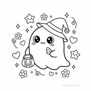Coloriage Kawaii Halloween Kawaii #17