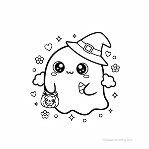 Coloriage Kawaii Halloween Kawaii #6