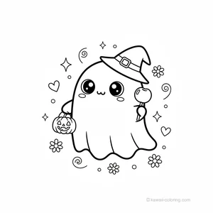 Coloriage Kawaii Halloween Kawaii #19