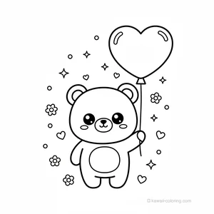 Ours Kawaii avec Ballon #8