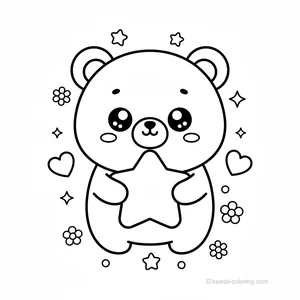 Ours Kawaii avec Étoile #9