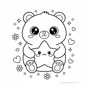 Ours Kawaii avec Étoile #15