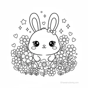Lapin Kawaii dans les Fleurs #17