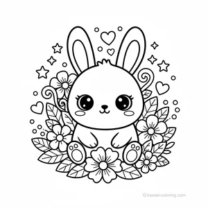 Lapin Kawaii dans les Fleurs #18