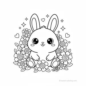 Lapin Kawaii dans les Fleurs #20