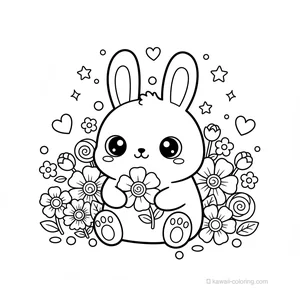 Lapin Kawaii dans les Fleurs #14