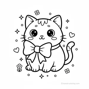 Chat Kawaii avec Noeud #17