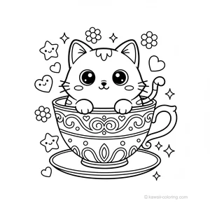 Chat Kawaii dans Tasse #1