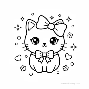 Chat Kawaii avec Noeud #12