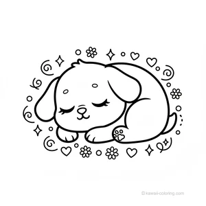 Chien Kawaii Endormi #5