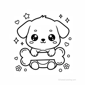 Chien Kawaii avec Os #12