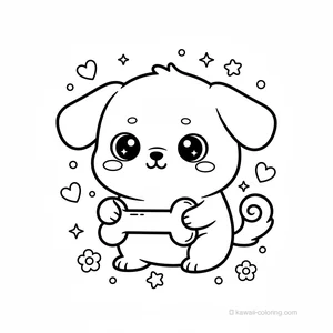 Chien Kawaii avec Os #8