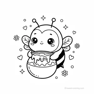 Abeille Kawaii avec Miel #7