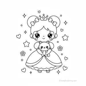 Princesse Kawaii avec Animal #5