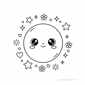 Lune Kawaii Étoilée #1