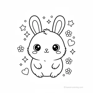 Coloriage Kawaii Lapins Kawaii #26