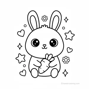 Coloriage Kawaii Lapins Kawaii #25
