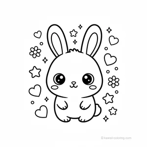 Coloriage Kawaii Lapins Kawaii #28