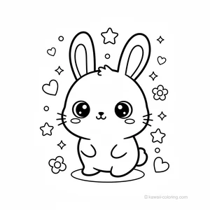 Coloriage Kawaii Lapins Kawaii #24