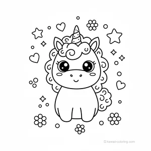 Coloriage Kawaii Licornes #29