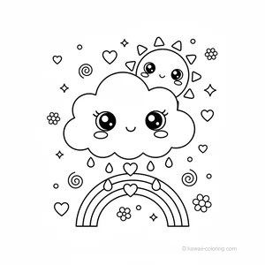 Coloriage Kawaii Météo Kawaii #16