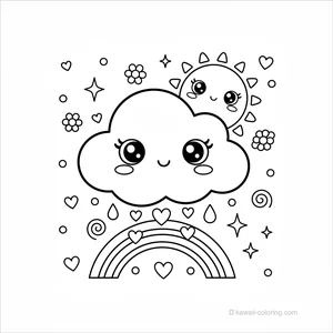 Coloriage Kawaii Météo Kawaii #20