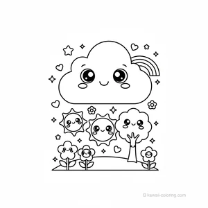 Coloriage Kawaii Nature Kawaii #28