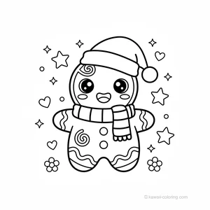 Coloriage Kawaii Noël Kawaii #14
