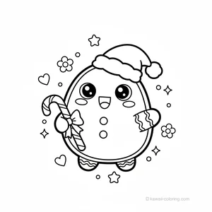 Coloriage Kawaii Noël Kawaii #12
