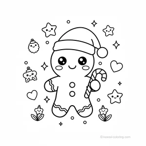 Coloriage Kawaii Noël Kawaii #13