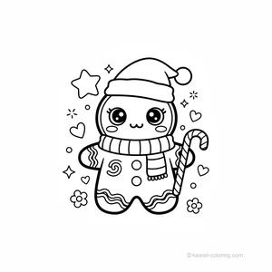 Coloriage Kawaii Noël Kawaii #17